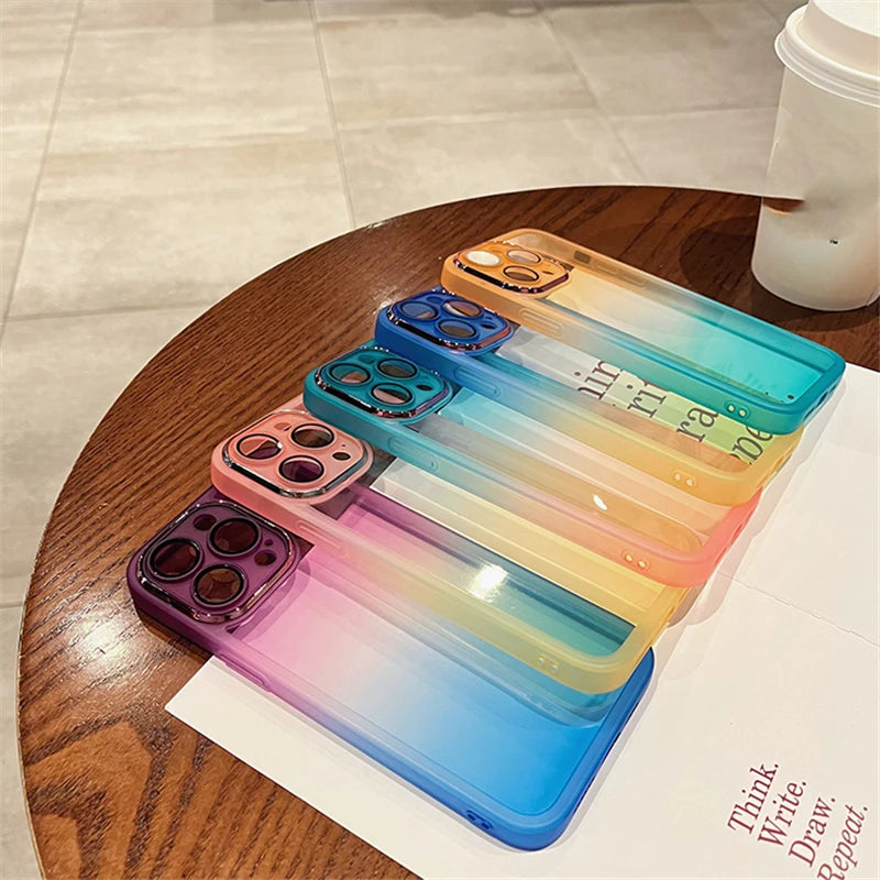 Gradient Rainbow Clear Phone Case - IDefend