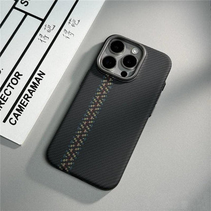 Geometric Carbon Fiber texture 3D Relief Magsafe case for iphone - IDefend