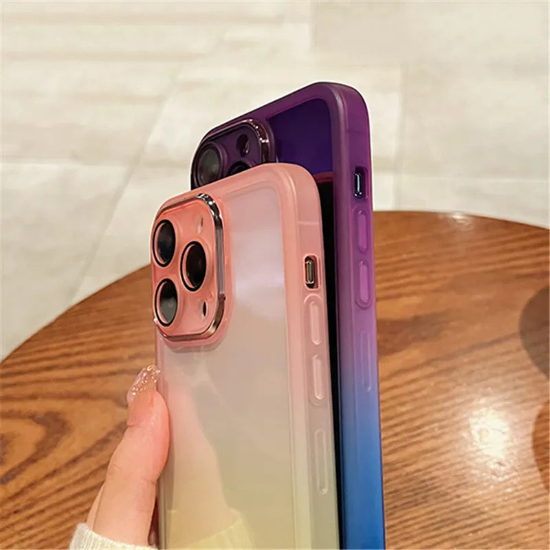 Gradient Rainbow Clear Phone Case - IDefend