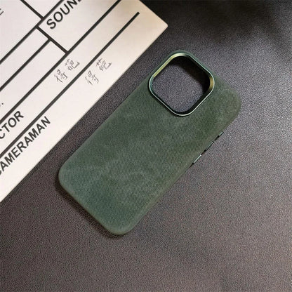 Luxury For MagSafe Fiber Leather Case For iPhone - IDefend