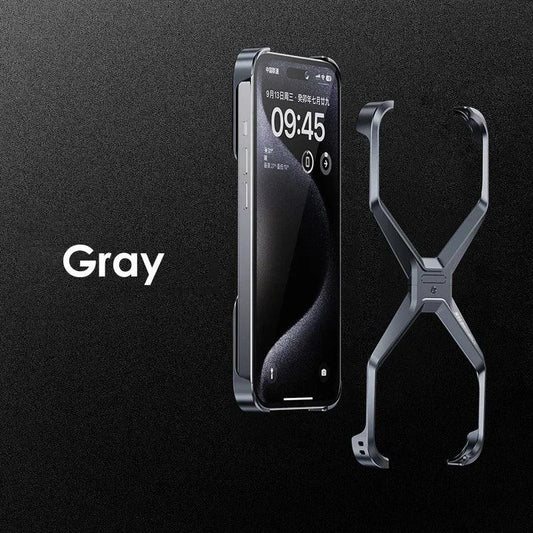 X Metal Rimless Phone Case For iPhone - IDefend