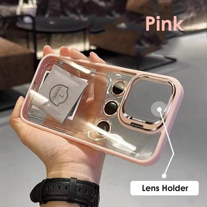 Lens Metal Ring Protector Stand Phone Case - IDefend