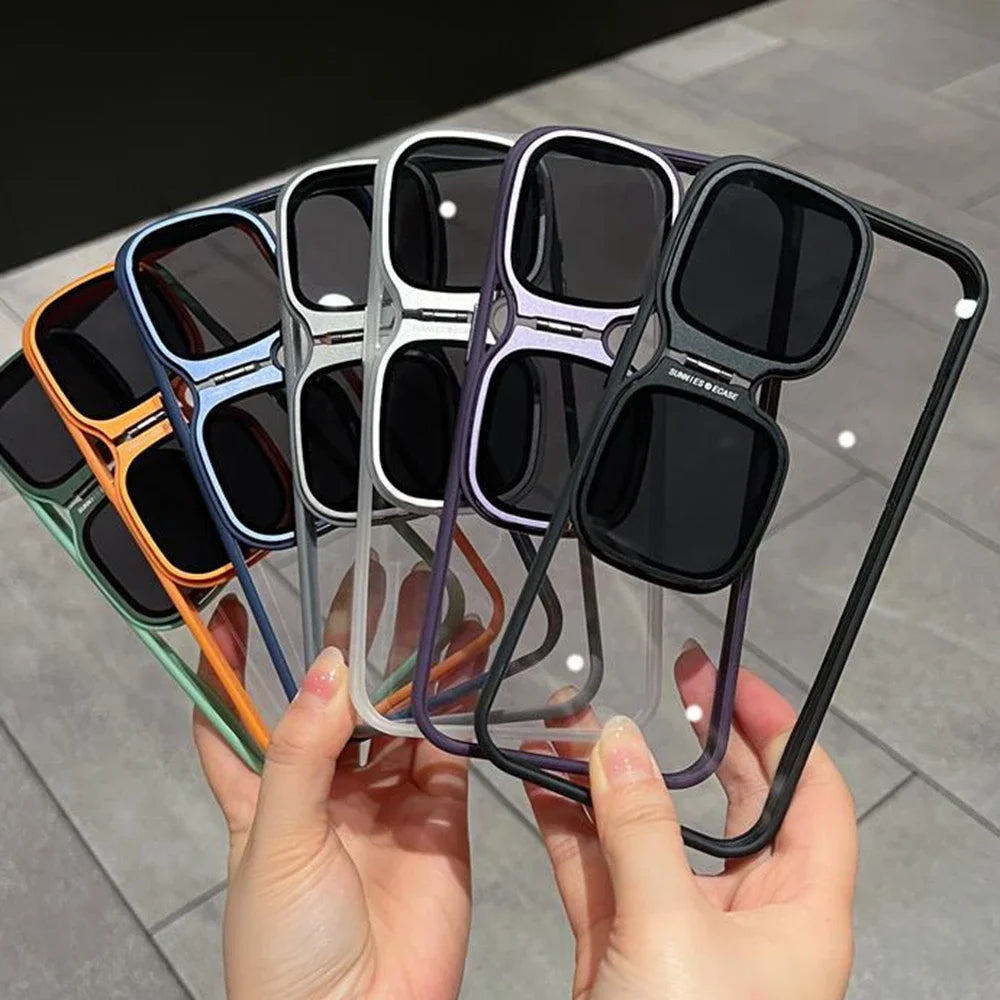 Luxury Transparent Stand Acrylic Case for iPhone