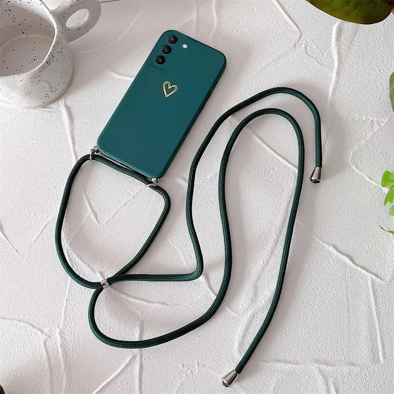 Crossbody Lanyard Silicone Phone Case For Samsung Galaxy