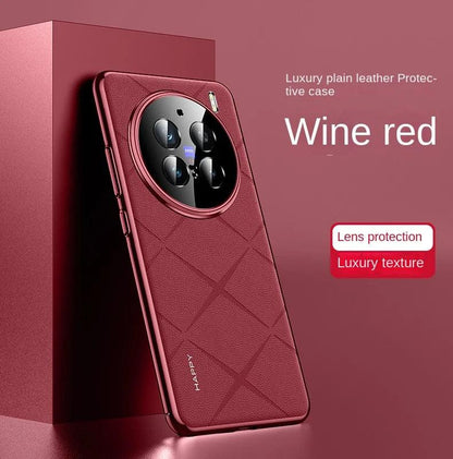 For VIVO X200 Pro Case Luxury Vegan Leather Lens Protective Back Case For VIVO - IDefend
