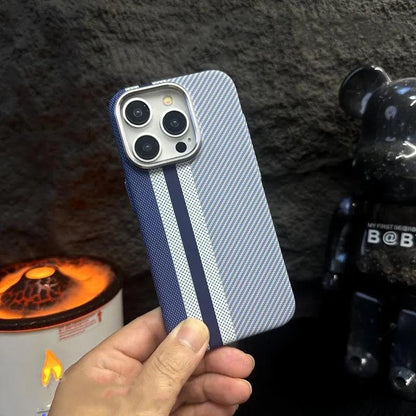 Carbon Fibre Relief Wireless Charging MagSafe Phone Case for iPhone - IDefend