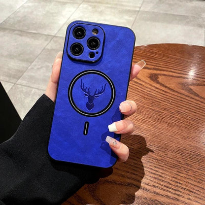 Luxury Magsafe Wireless Charge Deer Cortex Phone Case For iPhone - IDefend