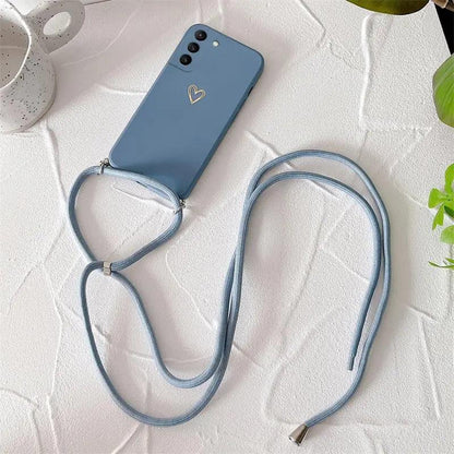 Crossbody Lanyard Silicone Phone Case For Samsung Galaxy 1 - IDefend