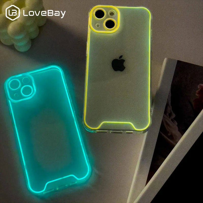 Lovebay Night Light Luminous Silicone Soft Phone Case for iPhone