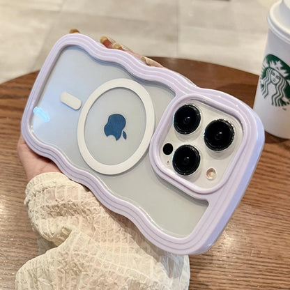 Luxury Wavy Lines Magsafe Wireless Charge Case For iphone - IDefend