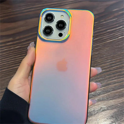 Luxury Colorful Laser Matte Clear Silicone Soft Case For iPhone - IDefend