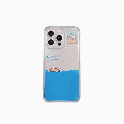 Liquid Flow Pattern Transparent Phone Case For iPhone - IDefend