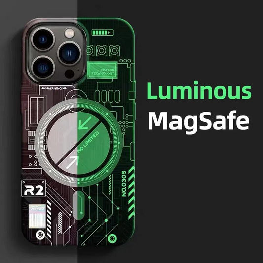 Luxury Luminous Magnetic Magsafe Wireless Charging Phone Case - IDefend