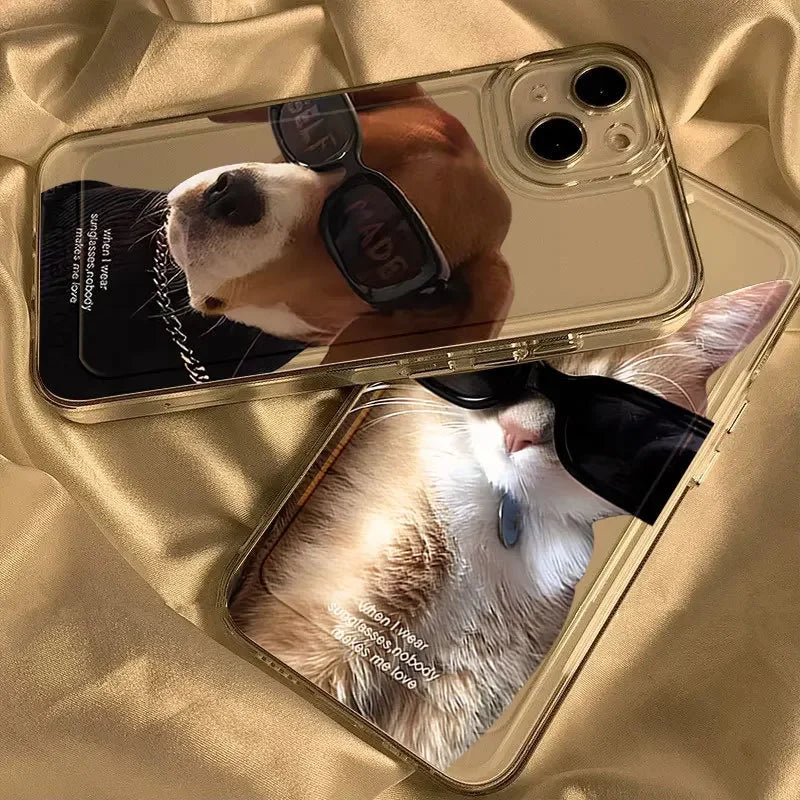 sunglasses cat dog Phone case For iPhone - IDefend