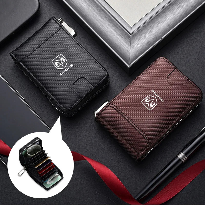 Car Driving Documents ID Card Holder Purse Wallet Case for Dodge SXT DART Challenger RAM 1500 Charger Avengr Auto Accessories