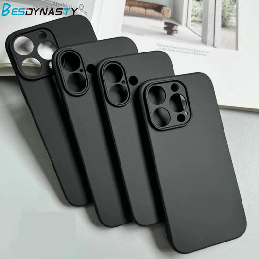 Luxury Full Black Silicone Matte Phone Case For iphone - IDefend