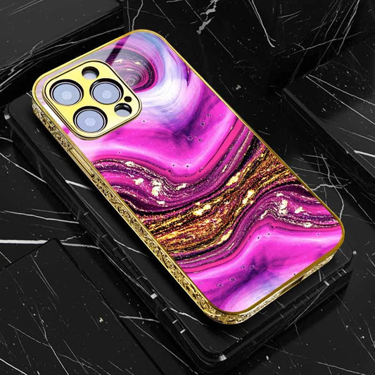 Golden Art Marble Design For iPhone Shockproof Gold Case For iPhone - IDefend