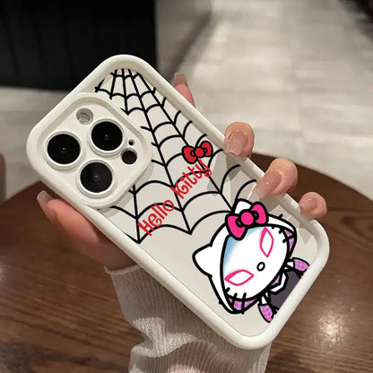 Hello Kitty Spiderman Marvel Phone Case for iPhone 16 Cases iPhone 15 14 13 12 Mini 11 Pro Max 16 Plus XS 15Pro Shockproof Cover