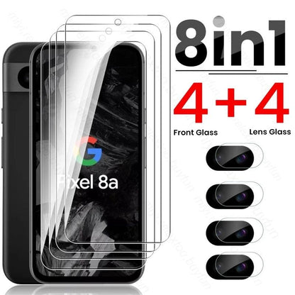 8 In 1 Tempered Glass Camera Lens & Screen Protector For Google Pixel - IDefend