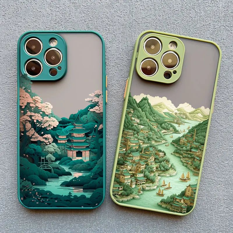 Fashion Magnificent Mountains And Rivers Scenery Phone Case For iPhone