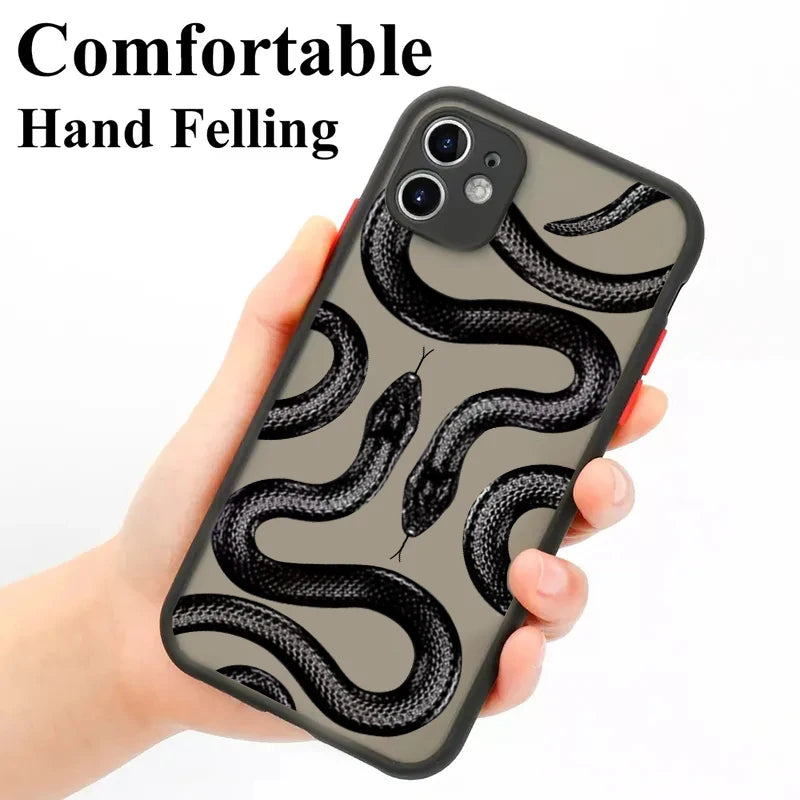 Snake Graphic Hard Matte Phone Case For iPhone - IDefend