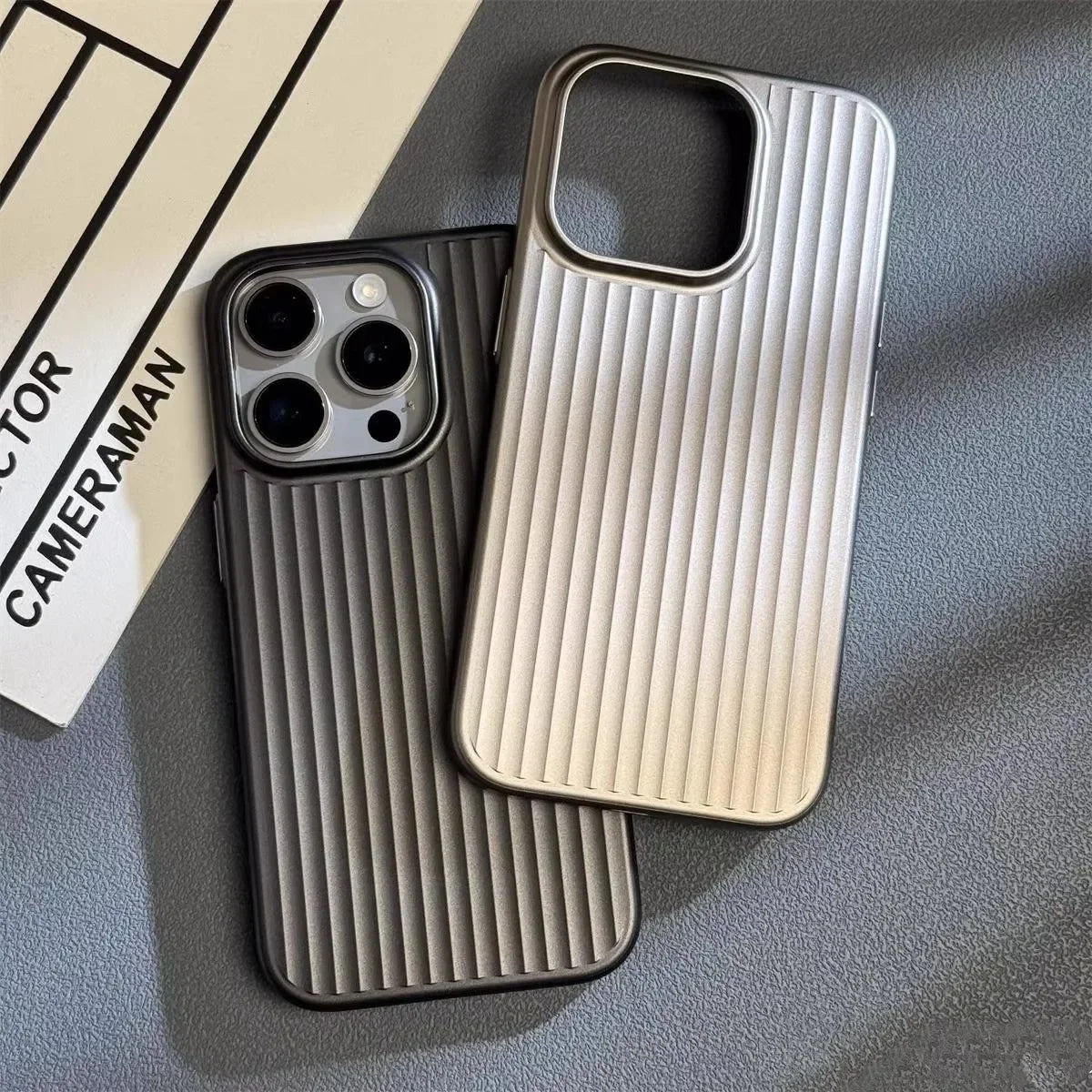 Luxury Natural Titanium PC Phone Case For iPhone