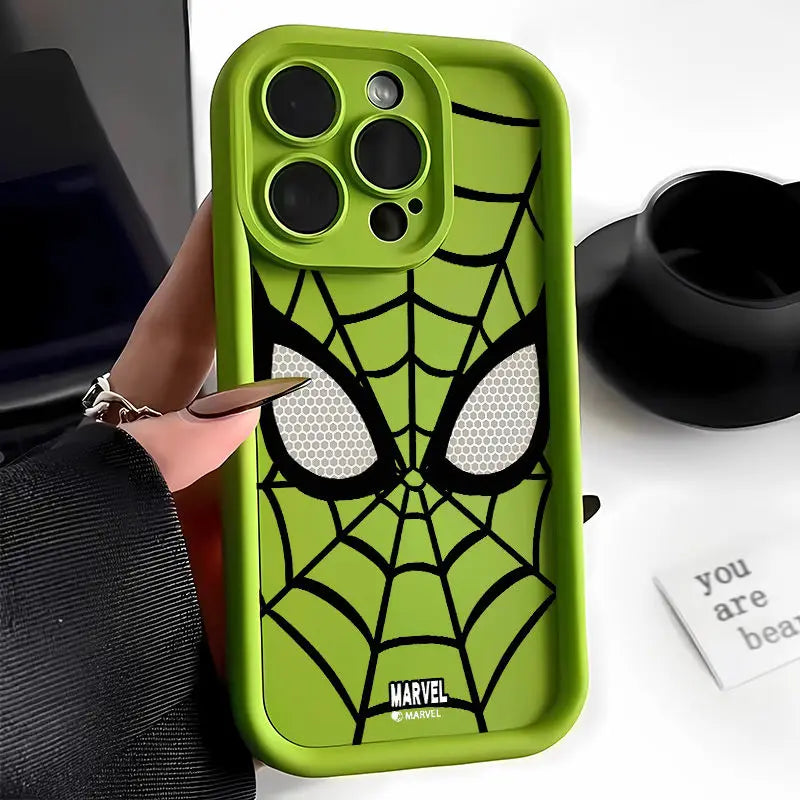 Marvel Spider Man Black Super Cool Spider Web Phone Case For iPhone 15 14 13 12 11 Pro Max XR XS 78Plus MINI Y2K Soft Back Cover