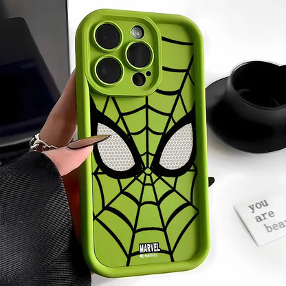 Marvel Spider Man Black Super Cool Spider Web Phone Case For iPhone 15 14 13 12 11 Pro Max XR XS 78Plus MINI Y2K Soft Back Cover