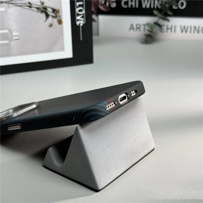 Geometric Carbon Fiber texture 3D Relief Magsafe case for iphone - IDefend