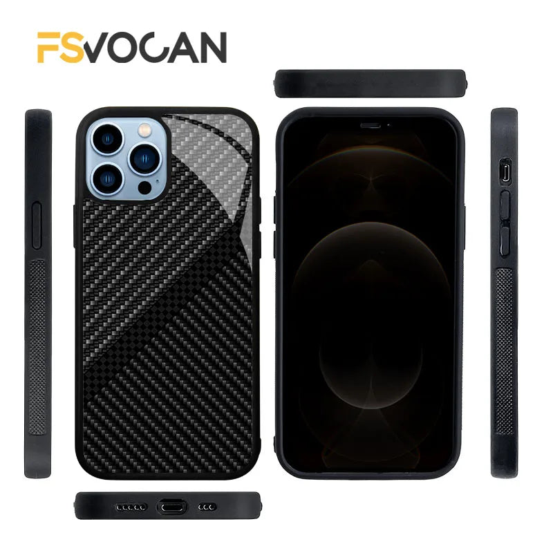 Carbon Fiber Pattern Slim Case For iPhone