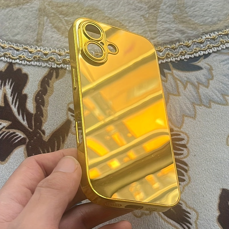 Golden Mirror Anti-Drop Phone Case with Makeup Design for iPhone 16 15 14 13 Pro Max 12 XS 11 8 Plus, XR, SE3, SE2 and Mini 7