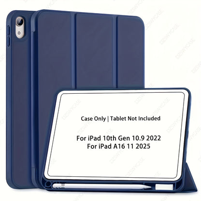 Case for iPad (A16) 27.94 cm 2025 with Pencil Holder, for iPad 10th Generation 27.69 cm 2022 Protective Cover with Soft Smooth Back, Tablet Protection, Sleek Design, Snug Fit, Smart Cover, Students And Professionals, Tablet C