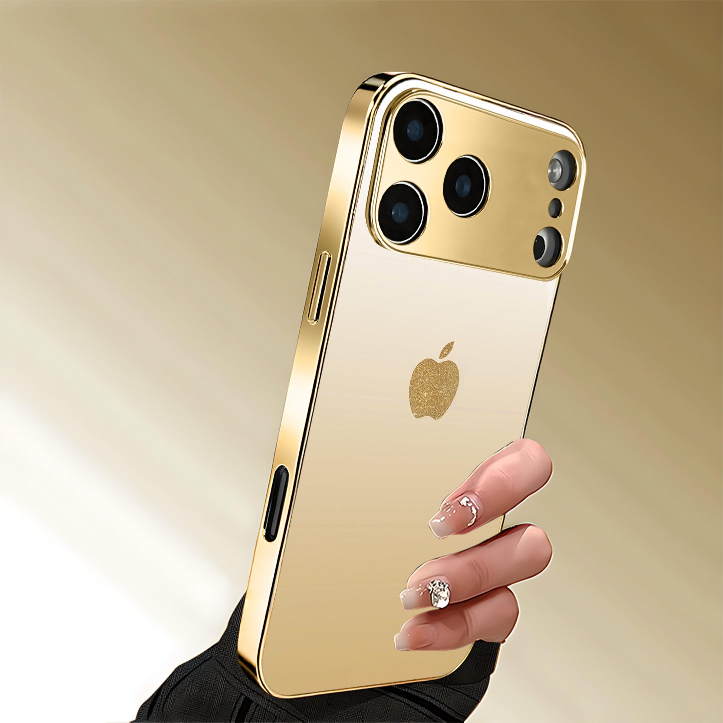 Pattern Golden Electroplated Phone for Iphone 17/17 Pro/17 Air/17 Pro Max/16/16 Pro/16 Plus/16 Pro Max/15/15 Pro/15 Pro Max/14/14 Pro/14 PLUS/14 Pro Max/13/13 Pro/13 Pro Max/13 Mini/12/11. Full-Coverage Tempered Frosted Prote