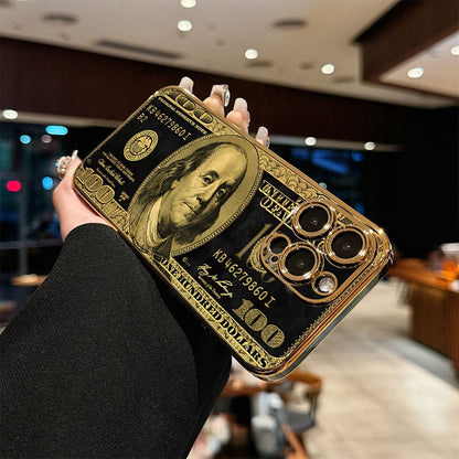 High-End Quality! A Gold-Plated Phone with Classic Elements And Creative Designs, Featuring UV Printing, Wear-Resistant And Anti-Slip Properties, Made from PC Material, Compatible with Various for iphone Models Including 17/1