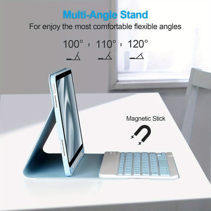 Keyboard case for iPad 11, 10.9, 10.5, 10.2", with pencil holder & detachable keyboard. for iPad 9th/8th/7th gen, 10th/11th gen and for Pro 1st-4th gen, Air 4/5, & Air 11" (M2) 2024.