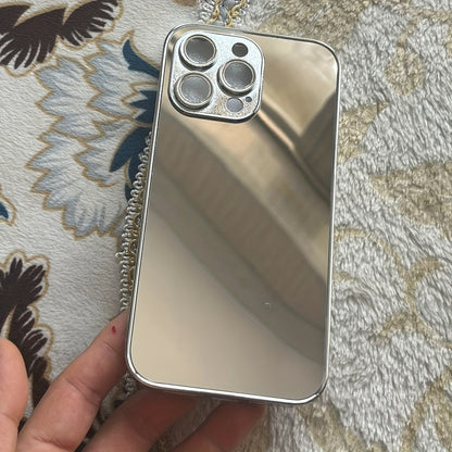 Golden Mirror Anti-Drop Phone Case with Makeup Design for iPhone 16 15 14 13 Pro Max 12 XS 11 8 Plus, XR, SE3, SE2 and Mini 7